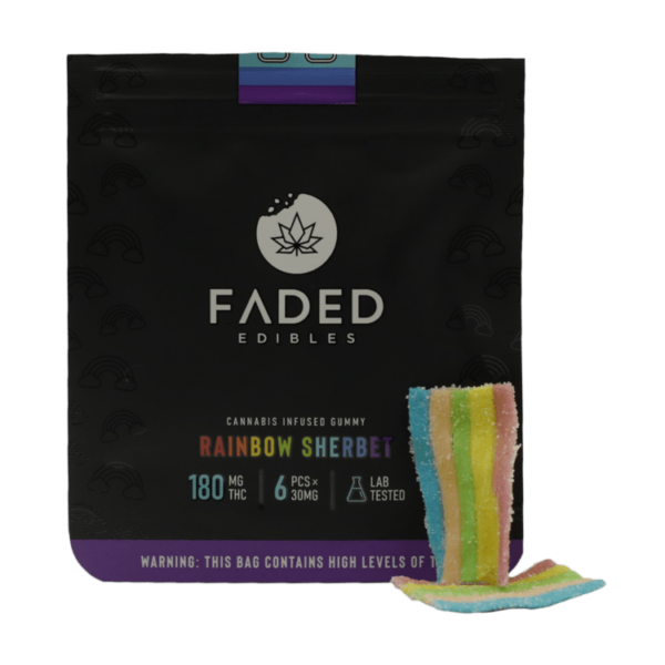 Faded Edibles – Rainbow Sherbet – 180mg | BC Weed Edible Canada Faded Edibles – Rainbow Sherbet – 180mg | BC Weed Edible Canada