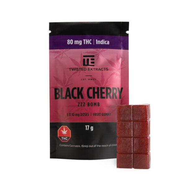 Twisted Extracts – Black Cherry – Zzz Bombs – 80mg THC | BC Weed Edible Canada Twisted Extracts – Black Cherry – Zzz Bombs – 80mg THC | BC Weed Edible Canada