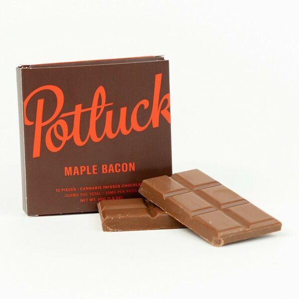 Potluck – Infused Chocolate – Maple Bacon – 300mg THC | BC Weed Edible Canada