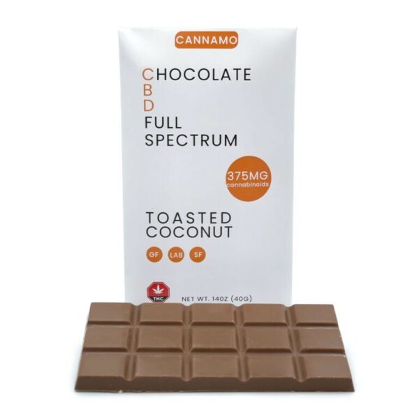 Cannamo – Full Spectrum CBD Chocolate – 375mg – Toasted Coconut | BC Weed Edible Canada